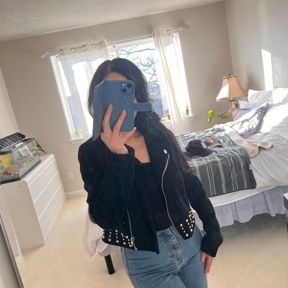 Forever 21 Black Leather Biker Jacket - Picture 2 of 4